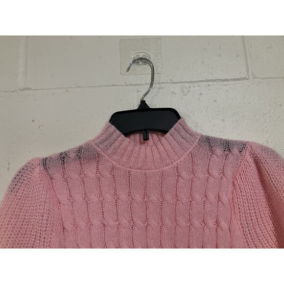 Girls Pink Cable Knit Sweater Dress Size 9Y Long Sleeve Soft Cute - Picture 5 of 6